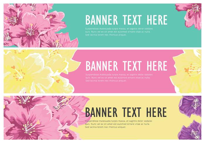 Web banner Rhododendron Vector