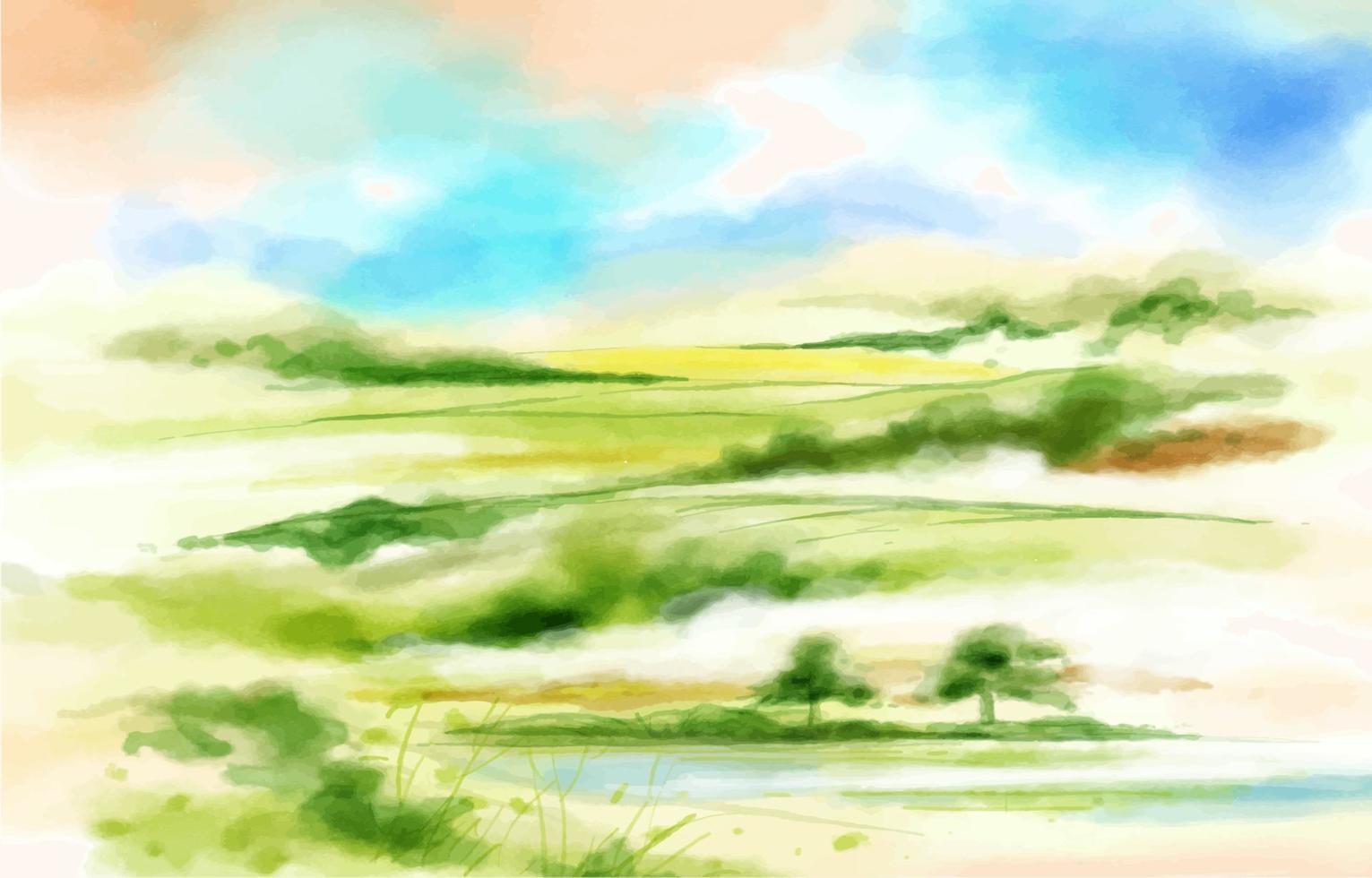 paysage aquarelle de montagne rocheuse, fond vectoriel