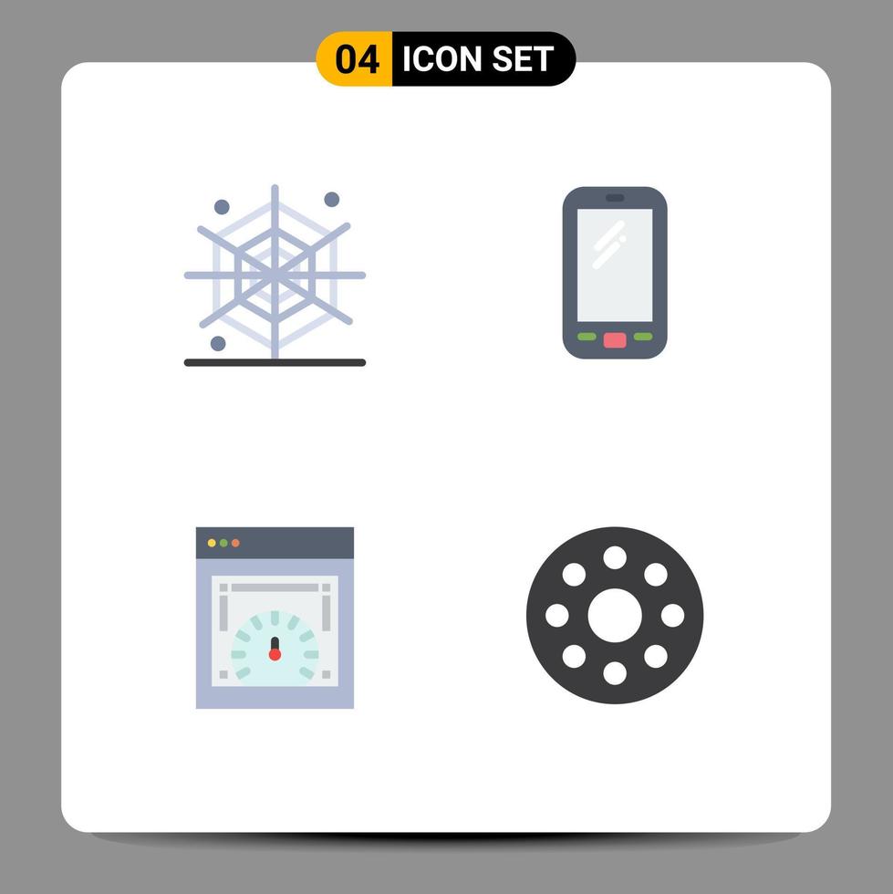 4 icônes plates vectorielles thématiques et symboles modifiables du téléphone de test de vitesse de la page halloween huawei vitesse web vérifiant les éléments de conception vectoriels modifiables vecteur