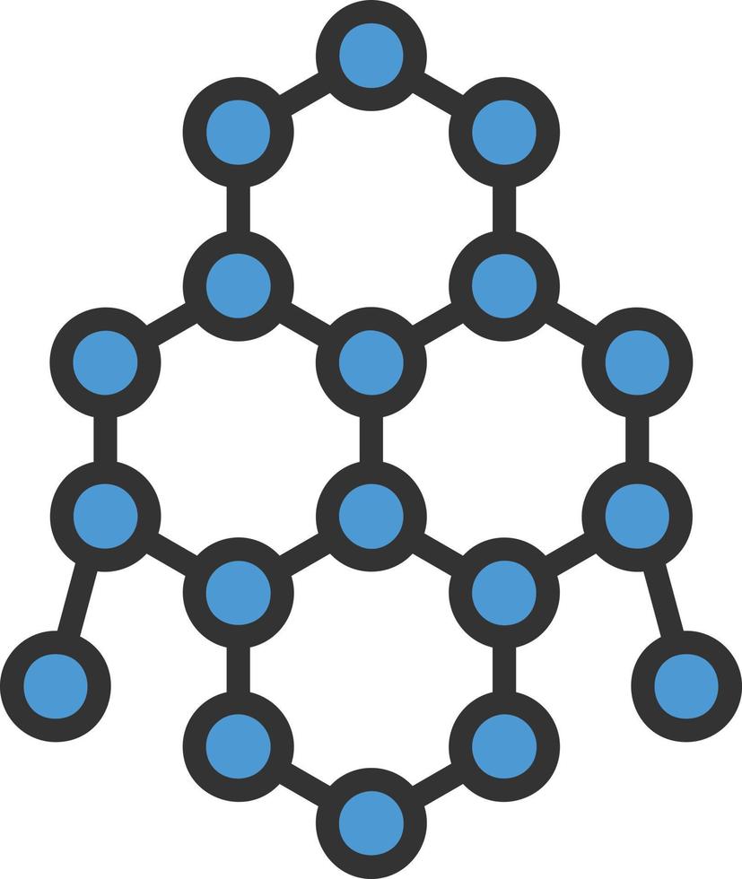 icône remplie de ligne de nanotechnologie vecteur