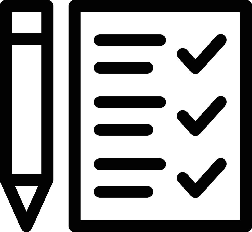 icône de ligne de liste de contrôle vecteur