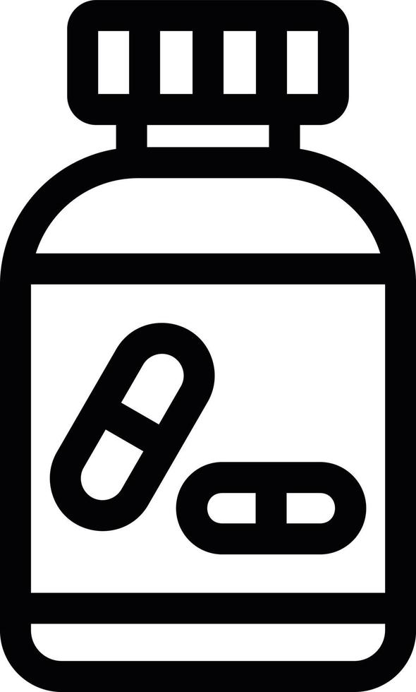 icône de ligne de bouteille de pilules vecteur