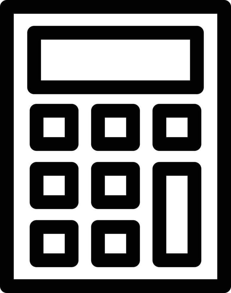 icône de ligne de calculatrice vecteur