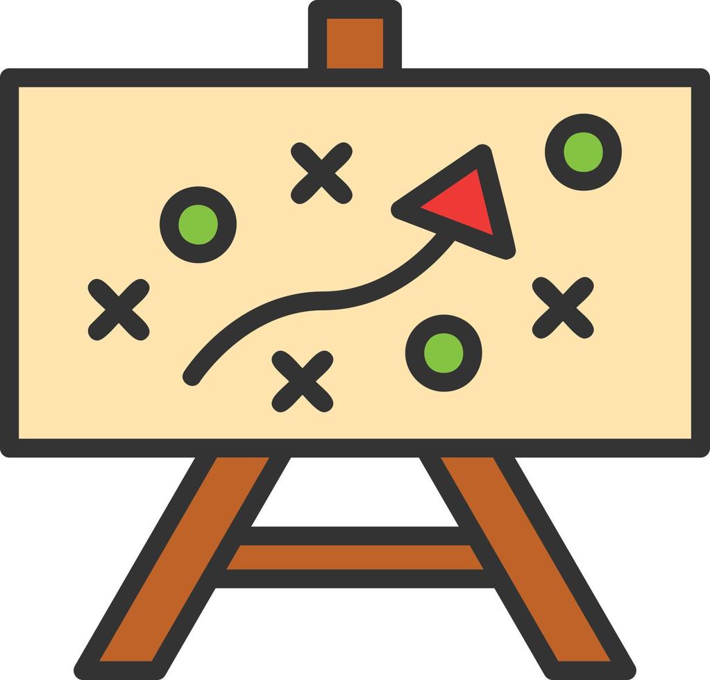 icône remplie de ligne stratégique vecteur
