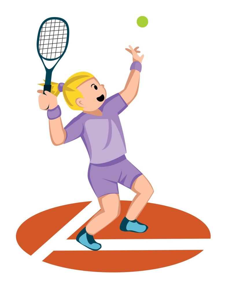 vecteur de tennis fille