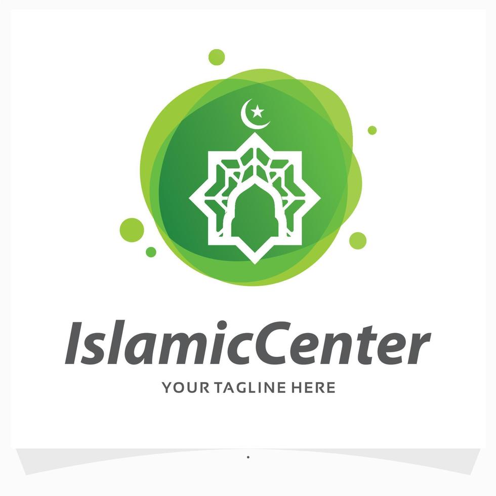 modèle de conception de logo de centre islamique vecteur