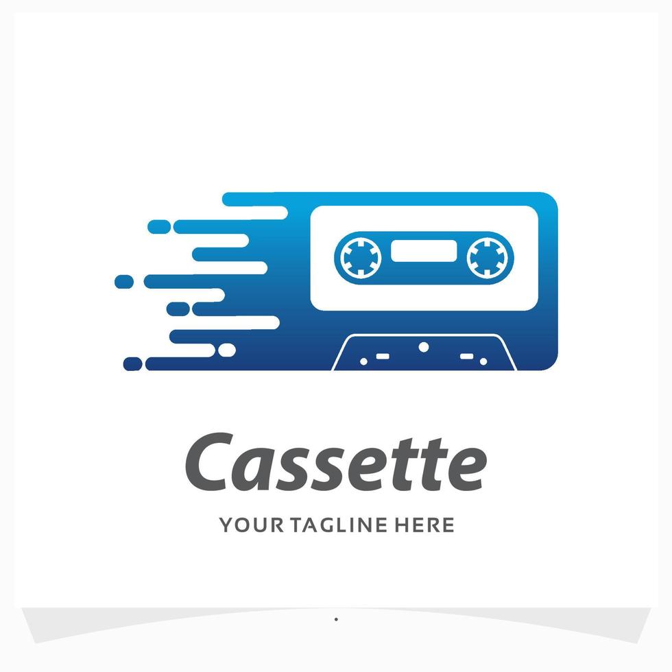 modèle de conception de logo de cassette rapide vecteur