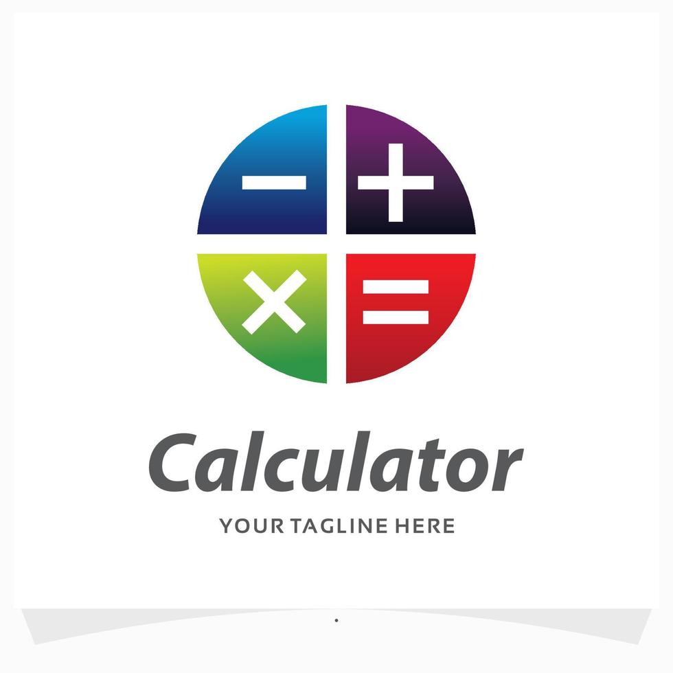 modèle de conception de logo de calculatrice vecteur