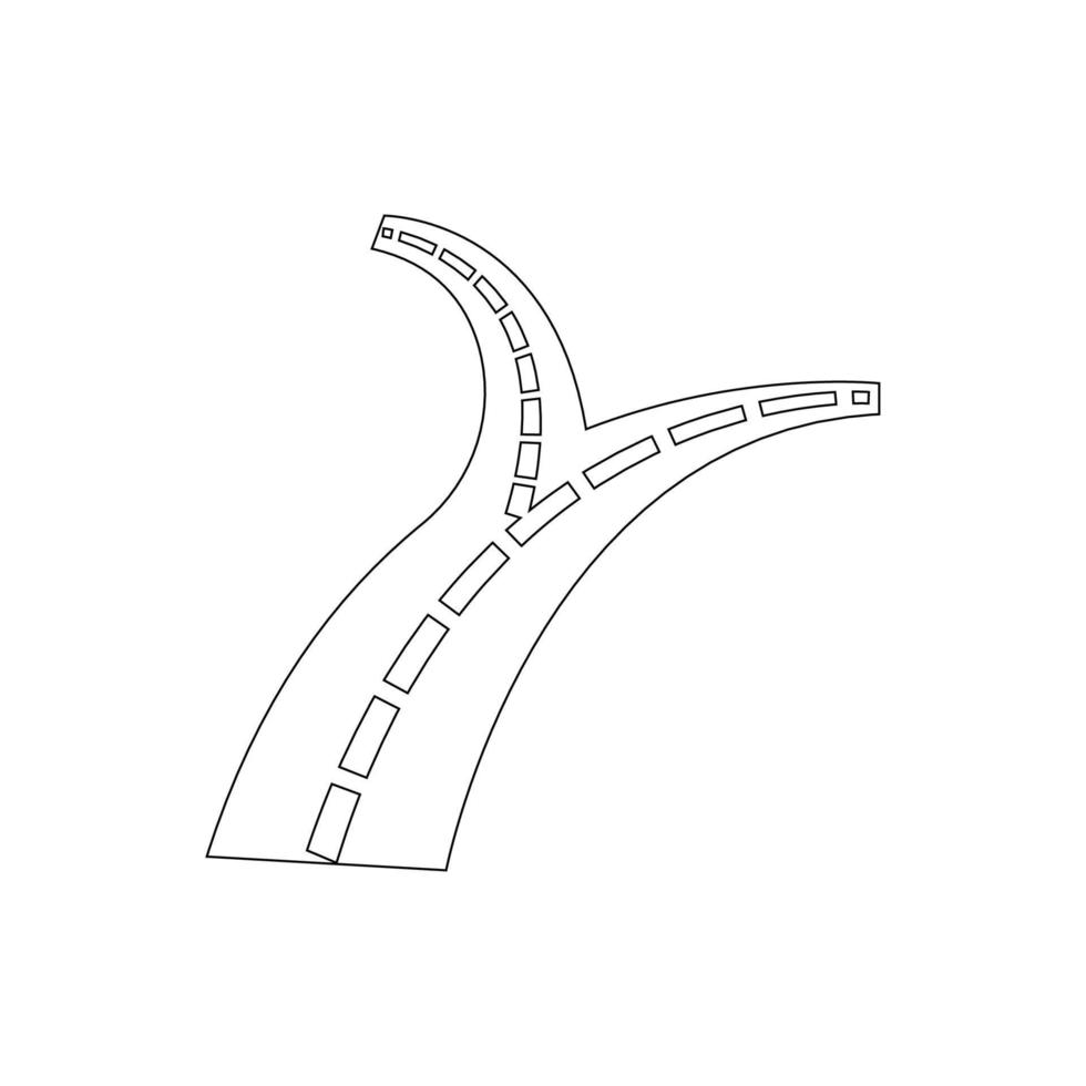fourche dans le logo de la route vecteur