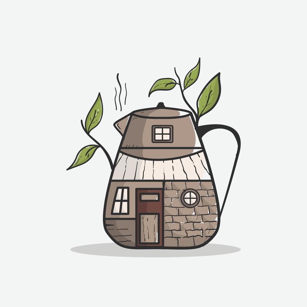 illustration de café à la maison vintage vecteur