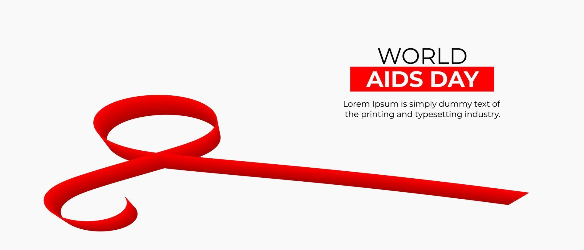 fond de la journée mondiale du sida. fond de ruban de support rouge. journée mondiale du sida et mois national de sensibilisation au vih sida et au vieillissement avec ruban rouge vecteur