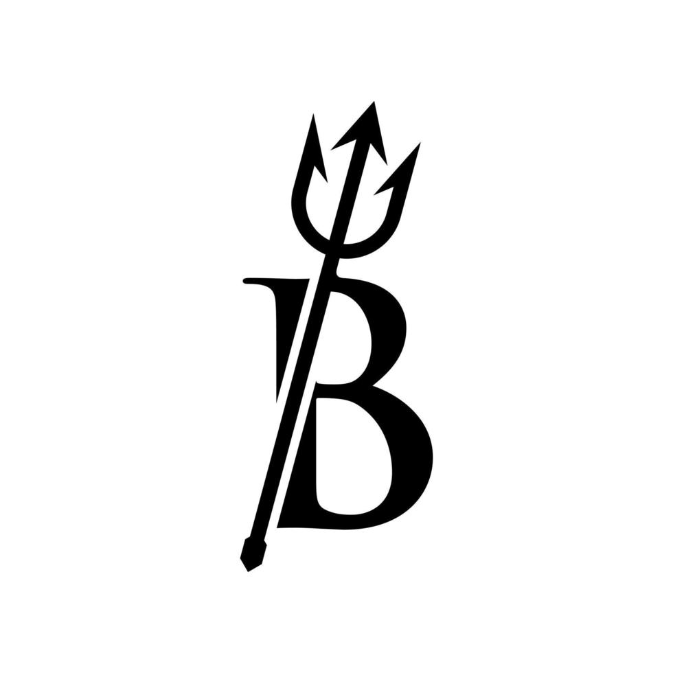 logo trident initial b vecteur