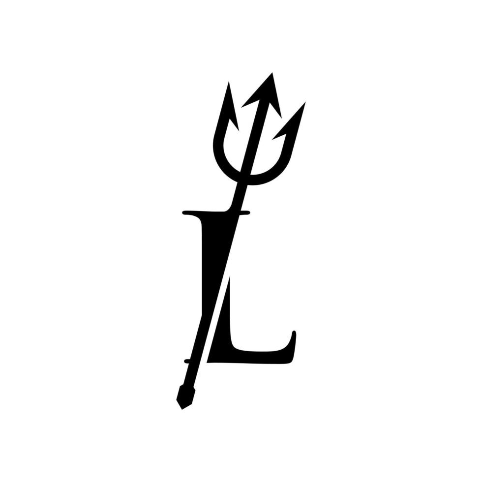 logo trident initial l vecteur