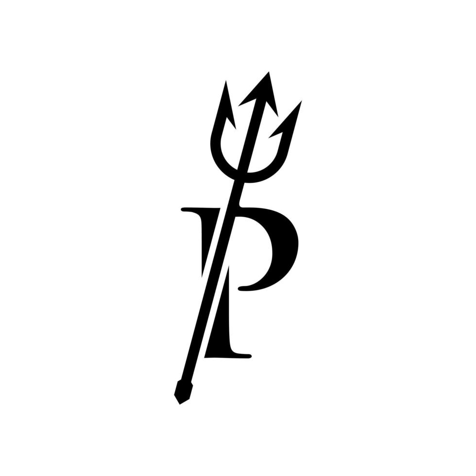 logo trident initial p vecteur
