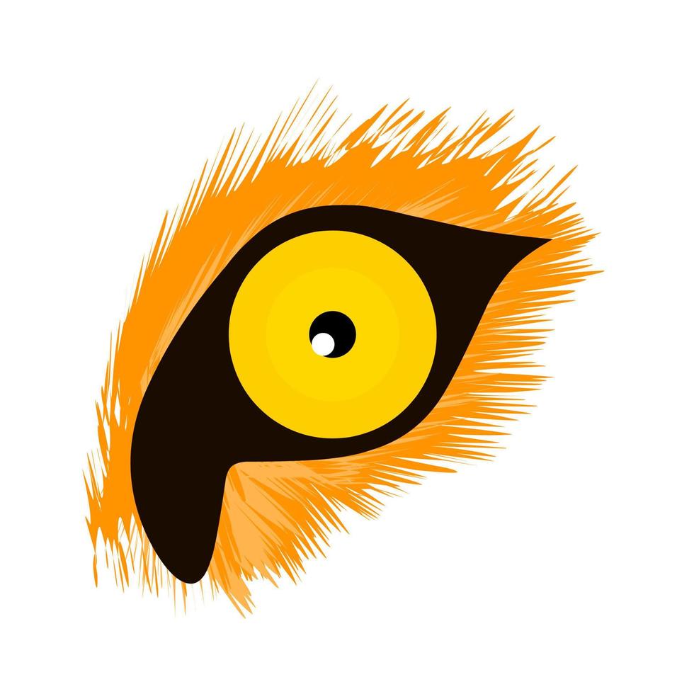 grand oeil de tigre jaune sur fond blanc. idéal pour le logo des yeux d'animaux carnivores. illustration vectorielle vecteur