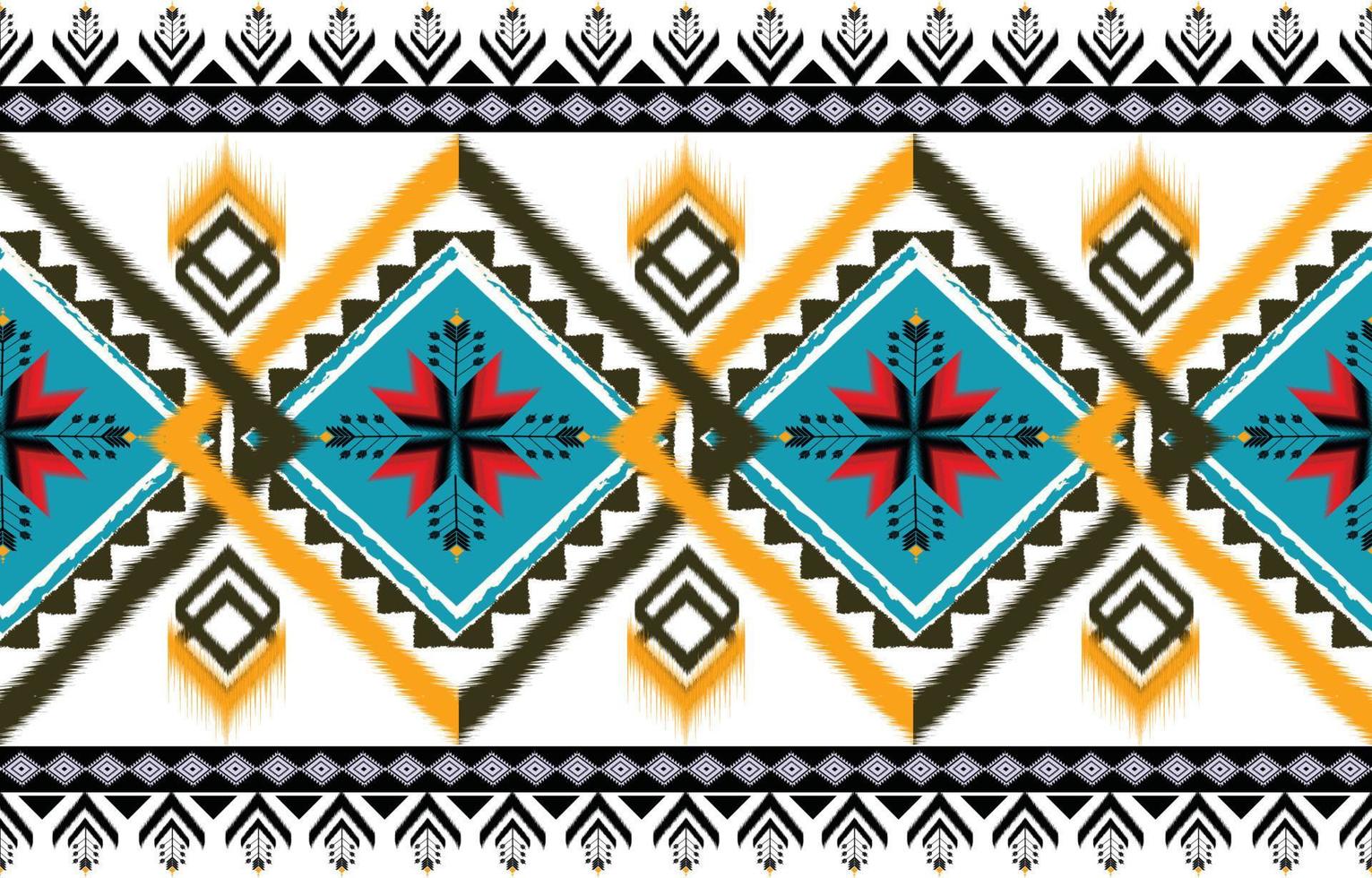 motif ikat design.eethnic motif ikat oriental afro-américain mexicain motif aztèque textile et vecteur bohème. conception pour le fond, le papier peint, l'impression de tapis, le tissu, le motif batik .vector ikat.