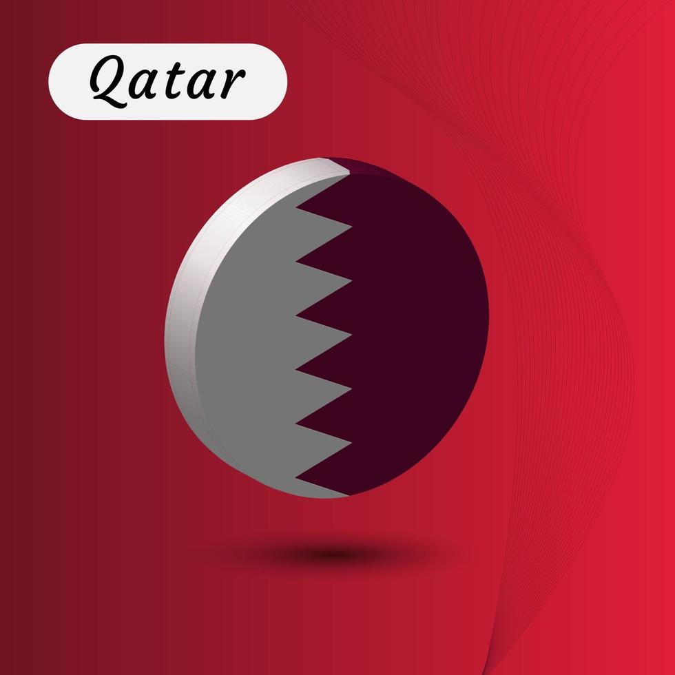 drapeau 3d pour le contenu de la coupe du monde qatar vecteur