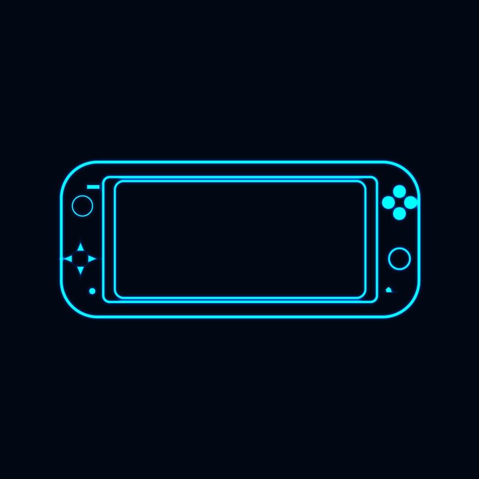 illustration vectorielle de la console nintendo switch interrupteur à effet de lumière néon vecteur