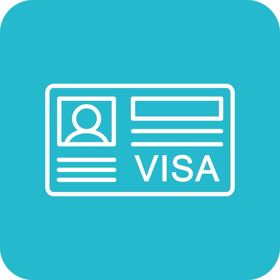 icônes de fond de coin rond de ligne de visa vecteur