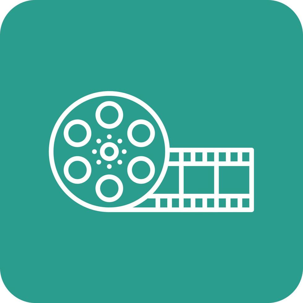 ligne de bobine de film icônes d'arrière-plan de coin rond vecteur