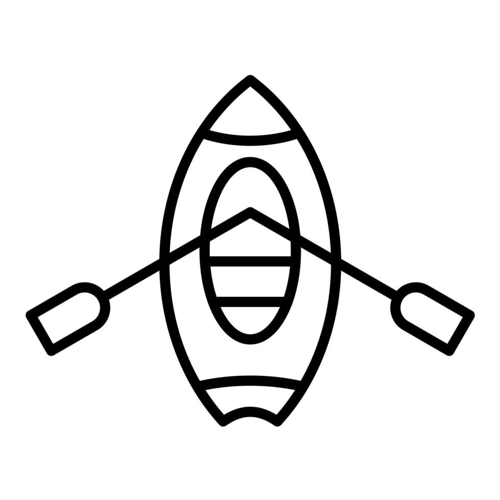 icône de ligne de kayak vecteur
