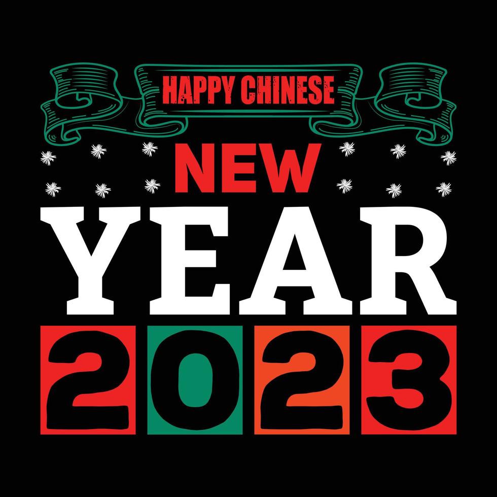 conception de t-shirt joyeux nouvel an chinois 2023 vecteur