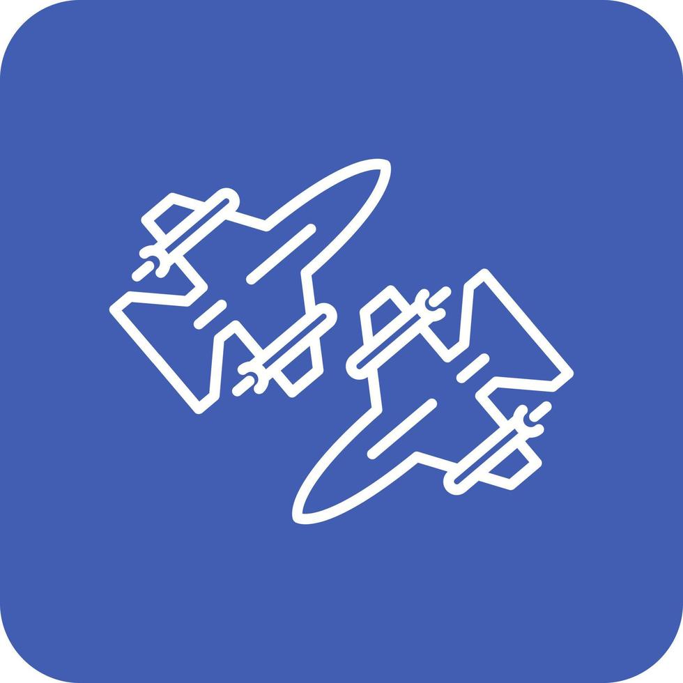lignes de directions de vol icônes d'arrière-plan de coin rond vecteur