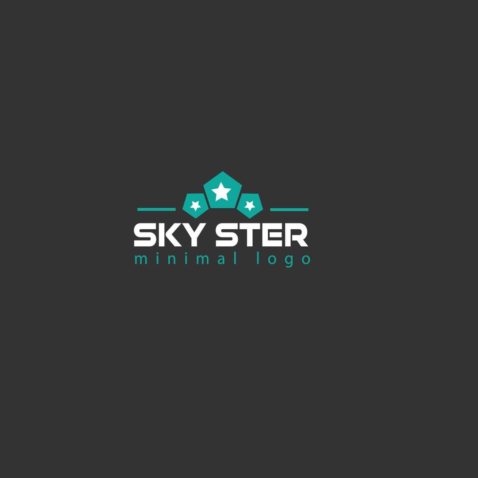 modèle de vecteur de conception de logo minimaliste sky star