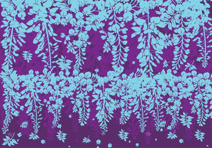 Blue and Purple Wisteria Flowers Vector