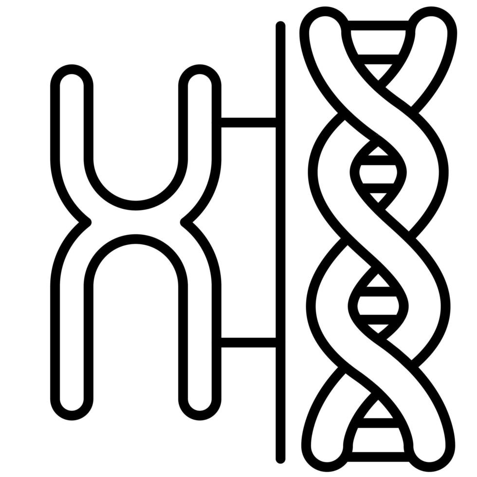 icône de la ligne chromosomique vecteur