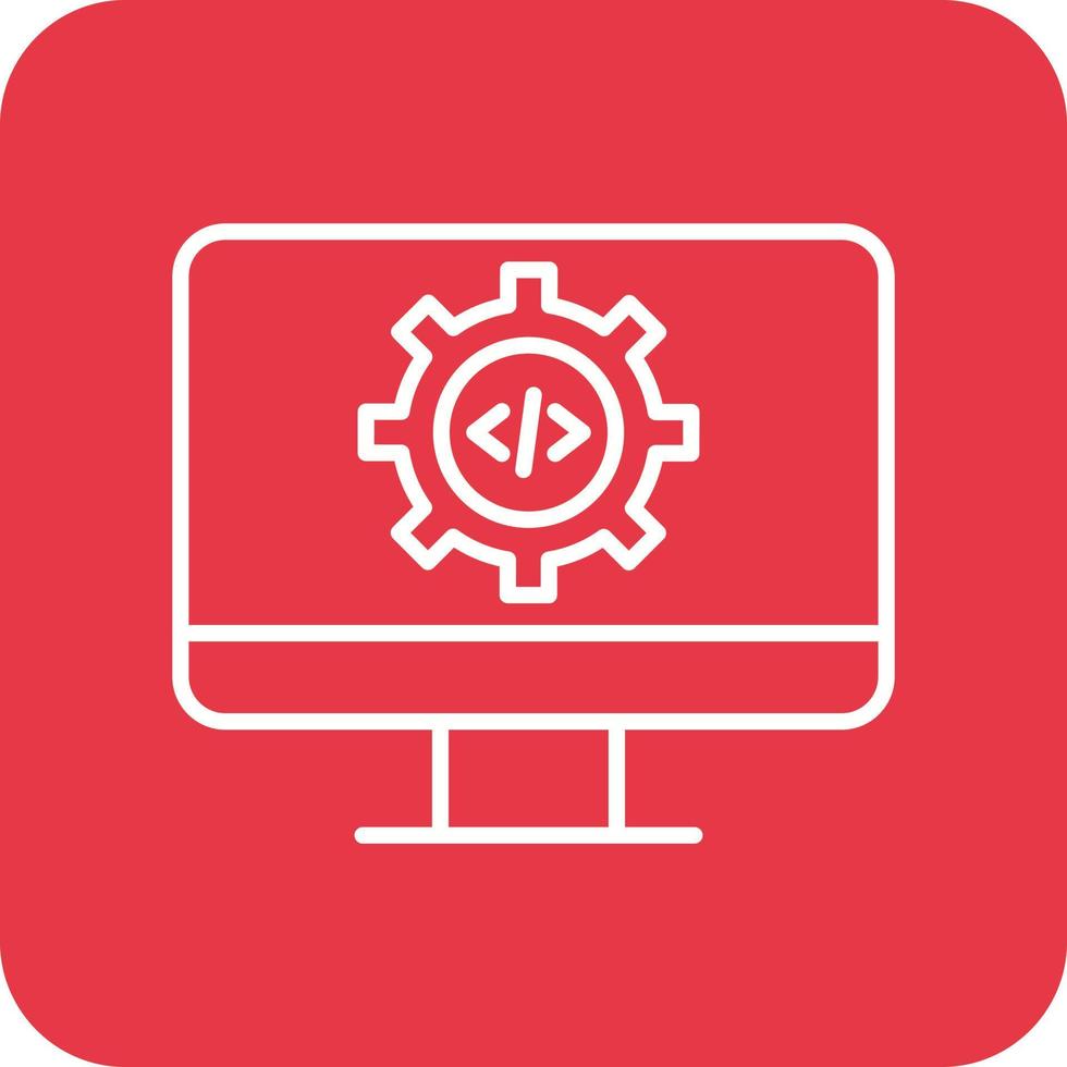 ligne de paramètres de code icônes d'arrière-plan de coin rond vecteur