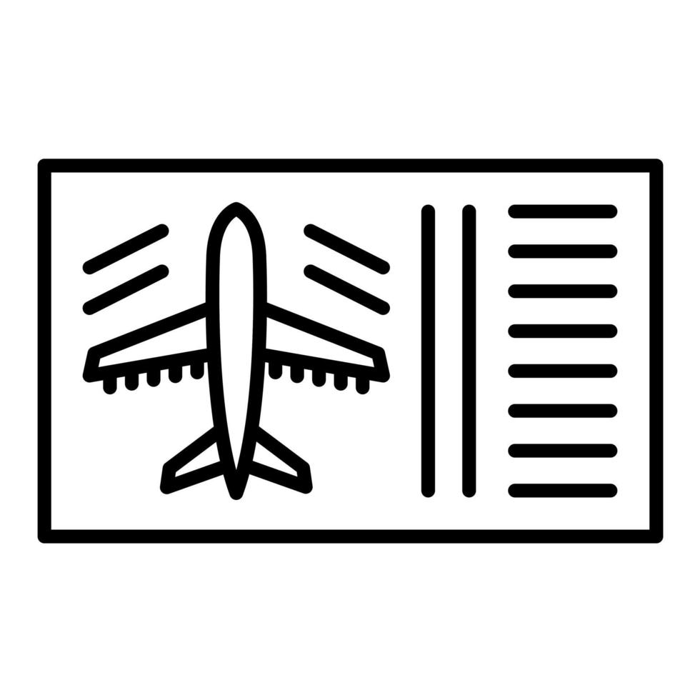 icône de ligne de billet d'avion vecteur