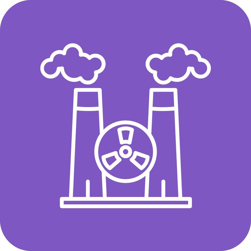 ligne d'usine nucléaire icônes d'arrière-plan de coin rond vecteur