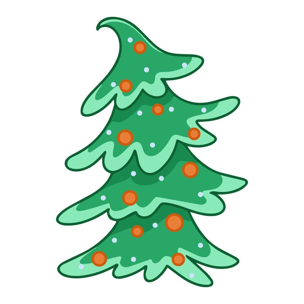 sapin de noël avec boules dessin animé clipart vecteur