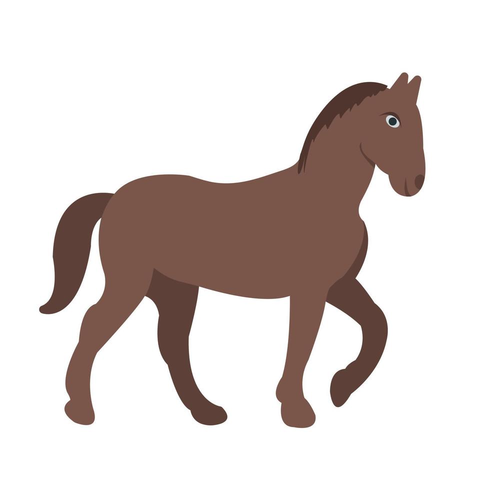 icône d'illustration vectorielle animal cheval brun vecteur