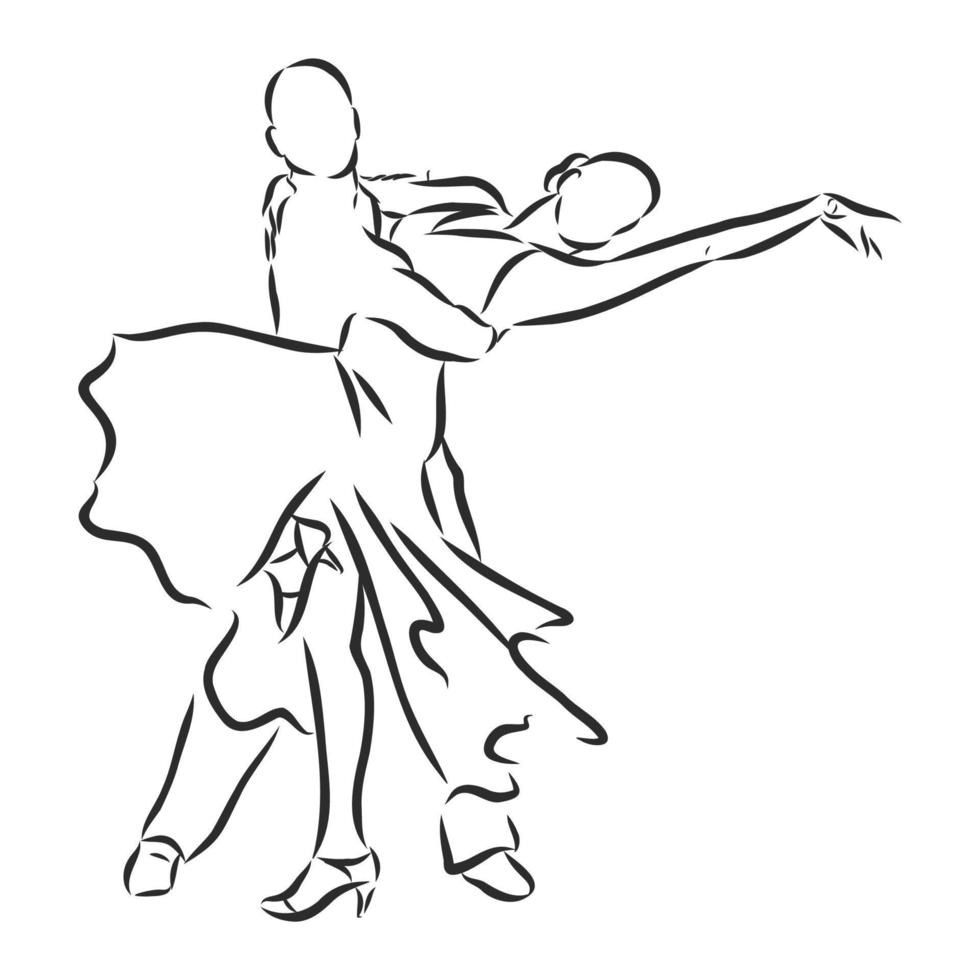 croquis de vecteur de danse latino-américaine