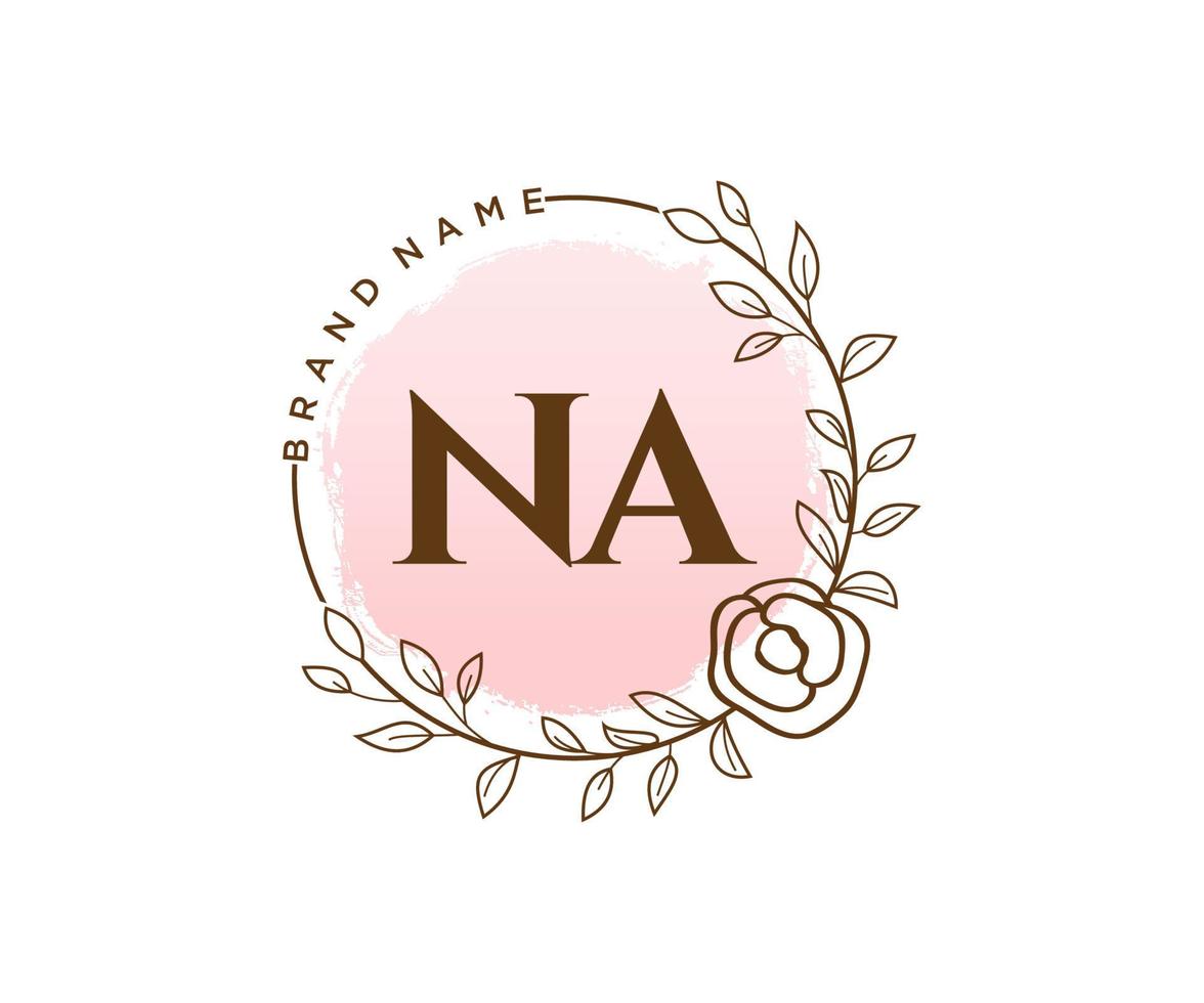 initiale na logo féminin. utilisable pour les logos nature, salon, spa, cosmétique et beauté. élément de modèle de conception de logo vectoriel plat.