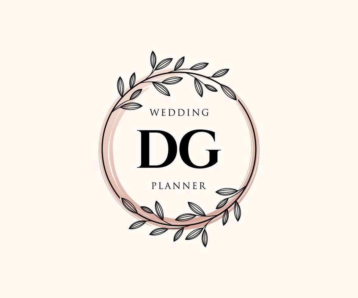 dg initiales lettre mariage monogramme logos collection, modèles minimalistes et floraux modernes dessinés à la main pour cartes d'invitation, réservez la date, identité élégante pour restaurant, boutique, café en image vectorielle vecteur