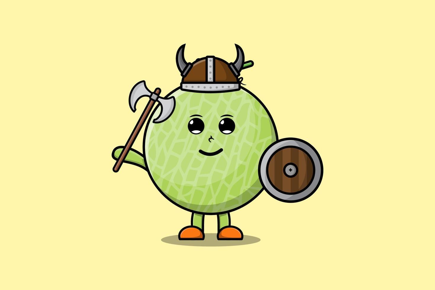 personnage de dessin animé mignon melon pirate viking vecteur