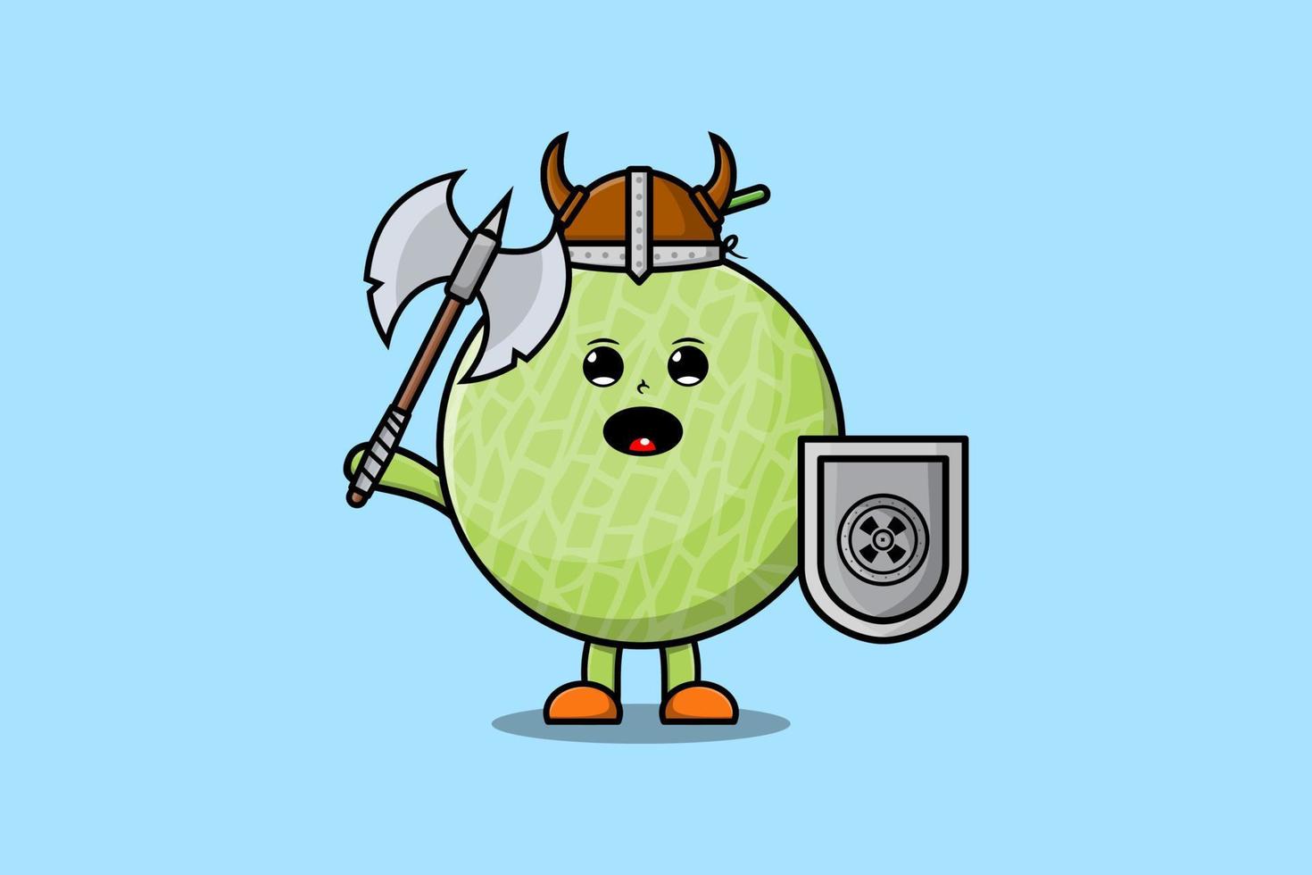 personnage de dessin animé mignon melon pirate viking vecteur