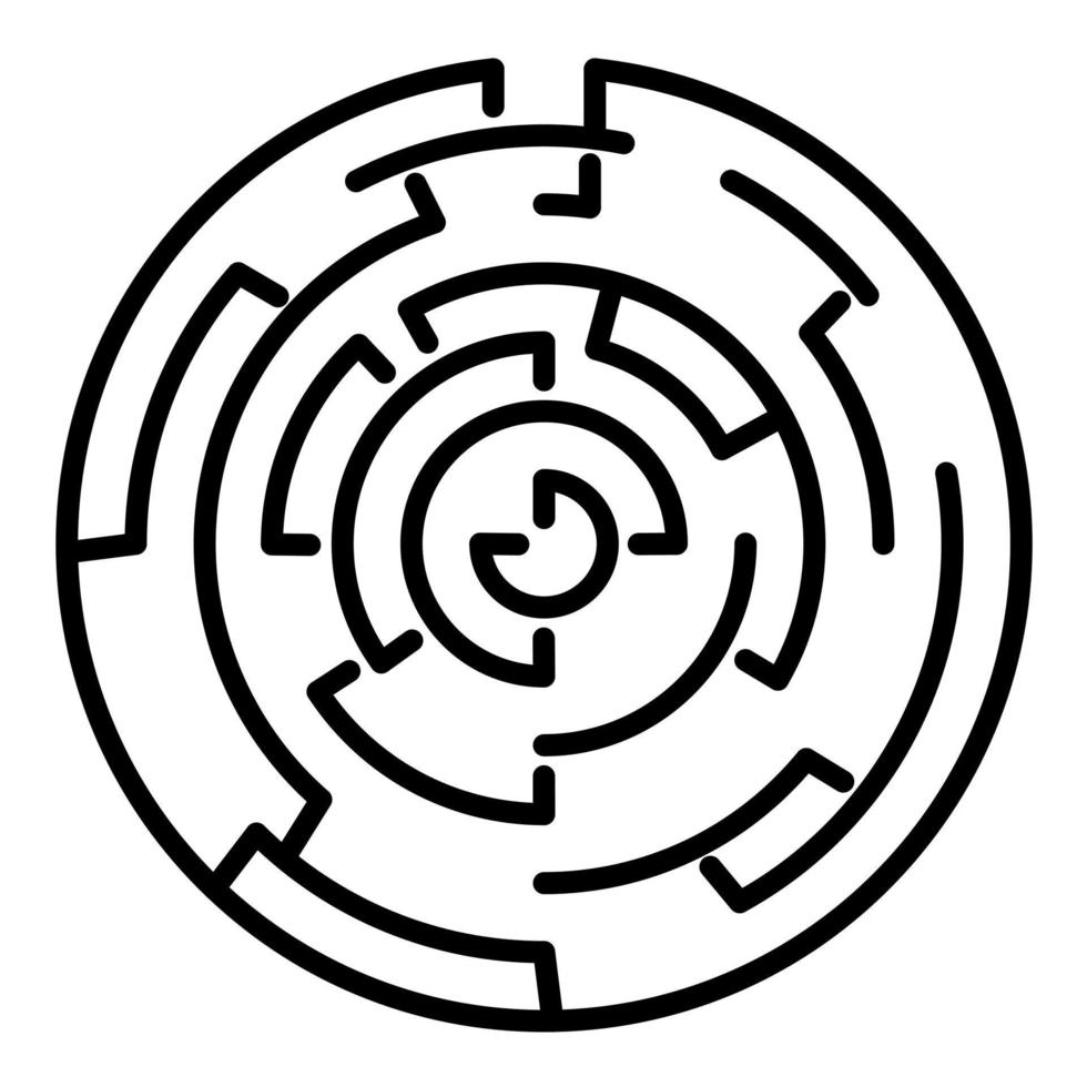 icône de ligne de labyrinthe de haie vecteur