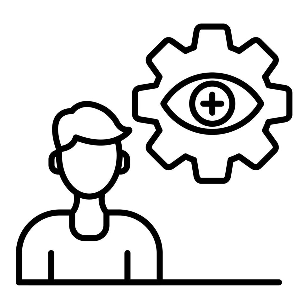 icône de ligne d'examen automatique de la vue vecteur