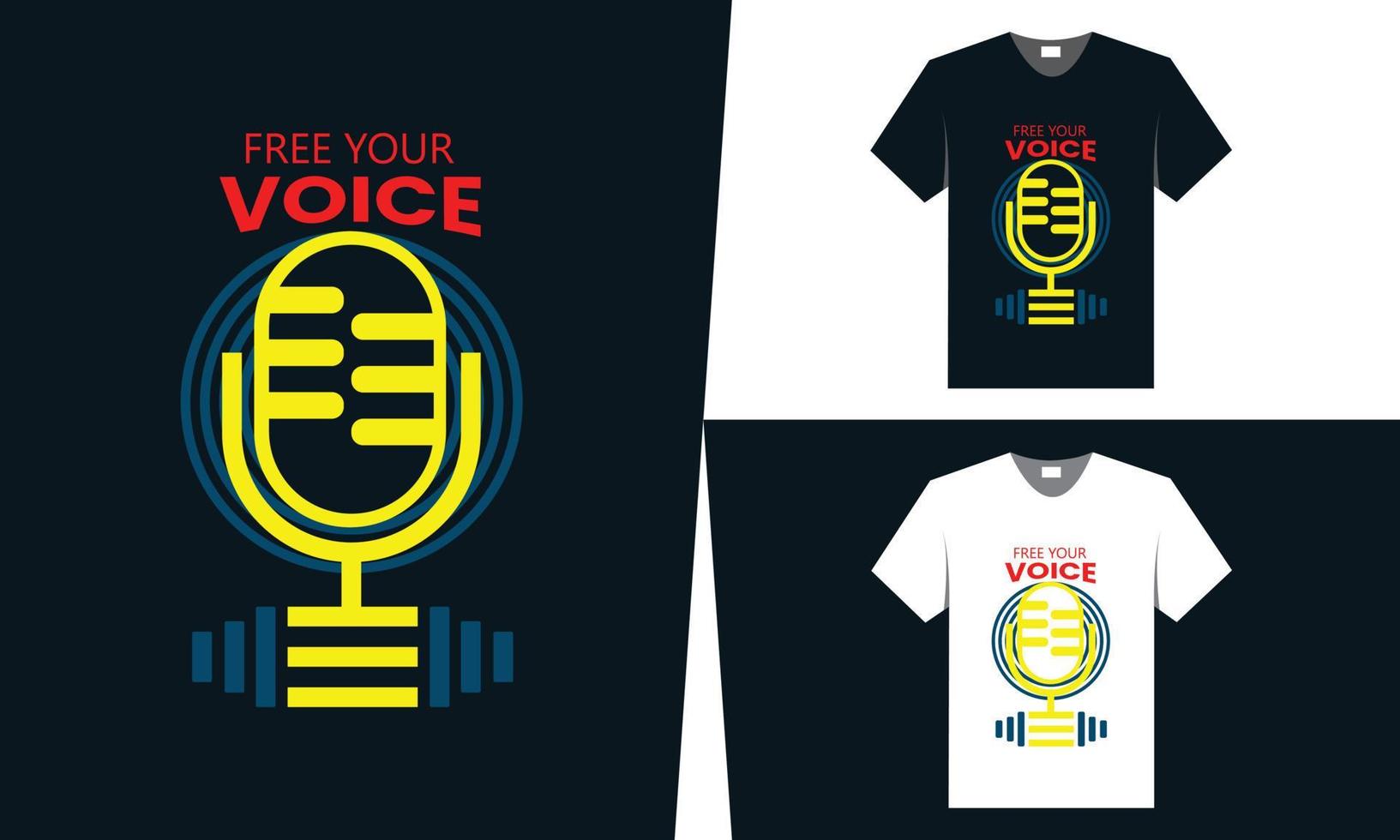 meilleur design de t-shirt pour podcast ou manifestation en direct vecteur