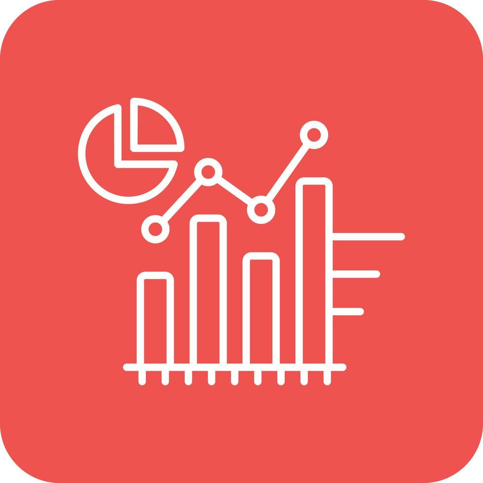 ligne d'analyse statistique icônes d'arrière-plan de coin rond vecteur