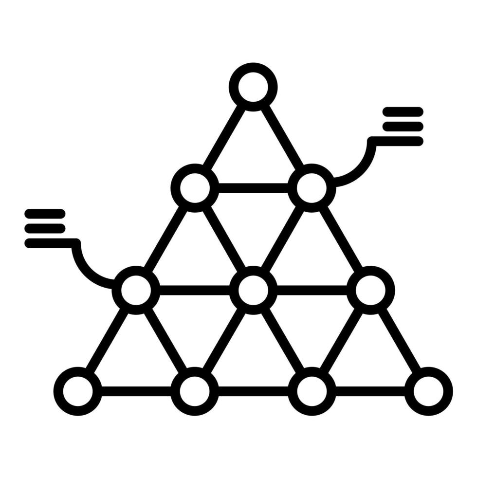 icône de ligne de pyramide segmentée vecteur