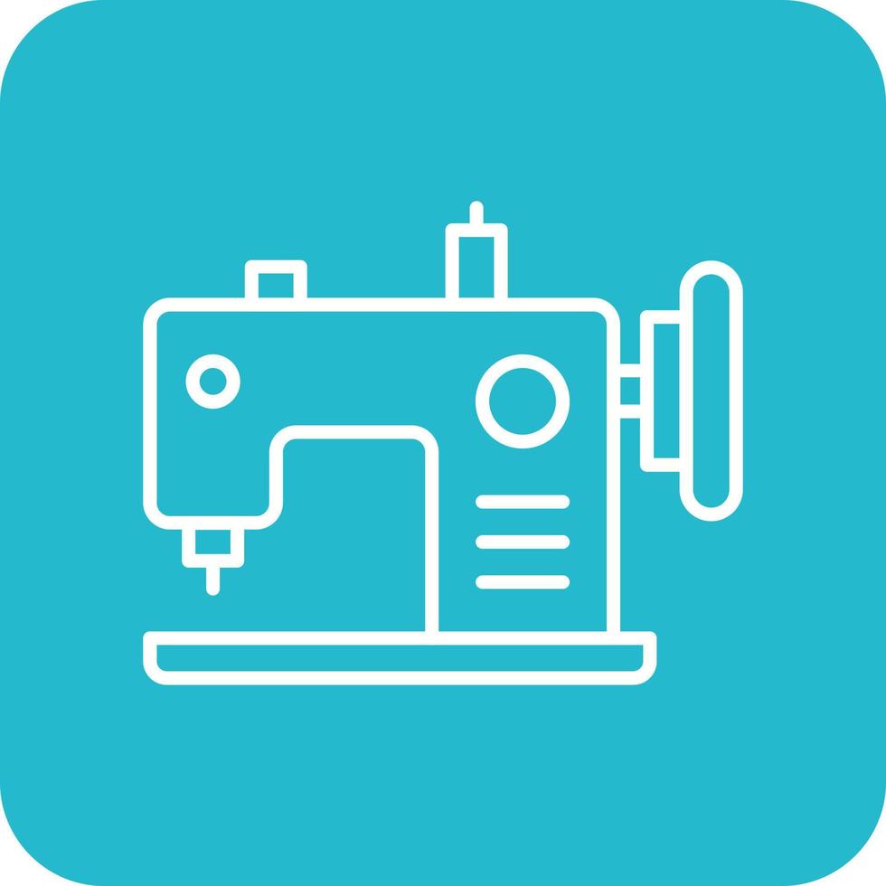 ligne de machine à coudre icônes d'arrière-plan de coin rond vecteur