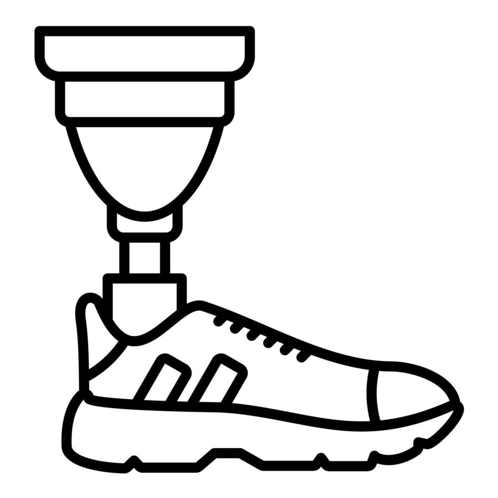 icône de ligne de jambe prothétique vecteur