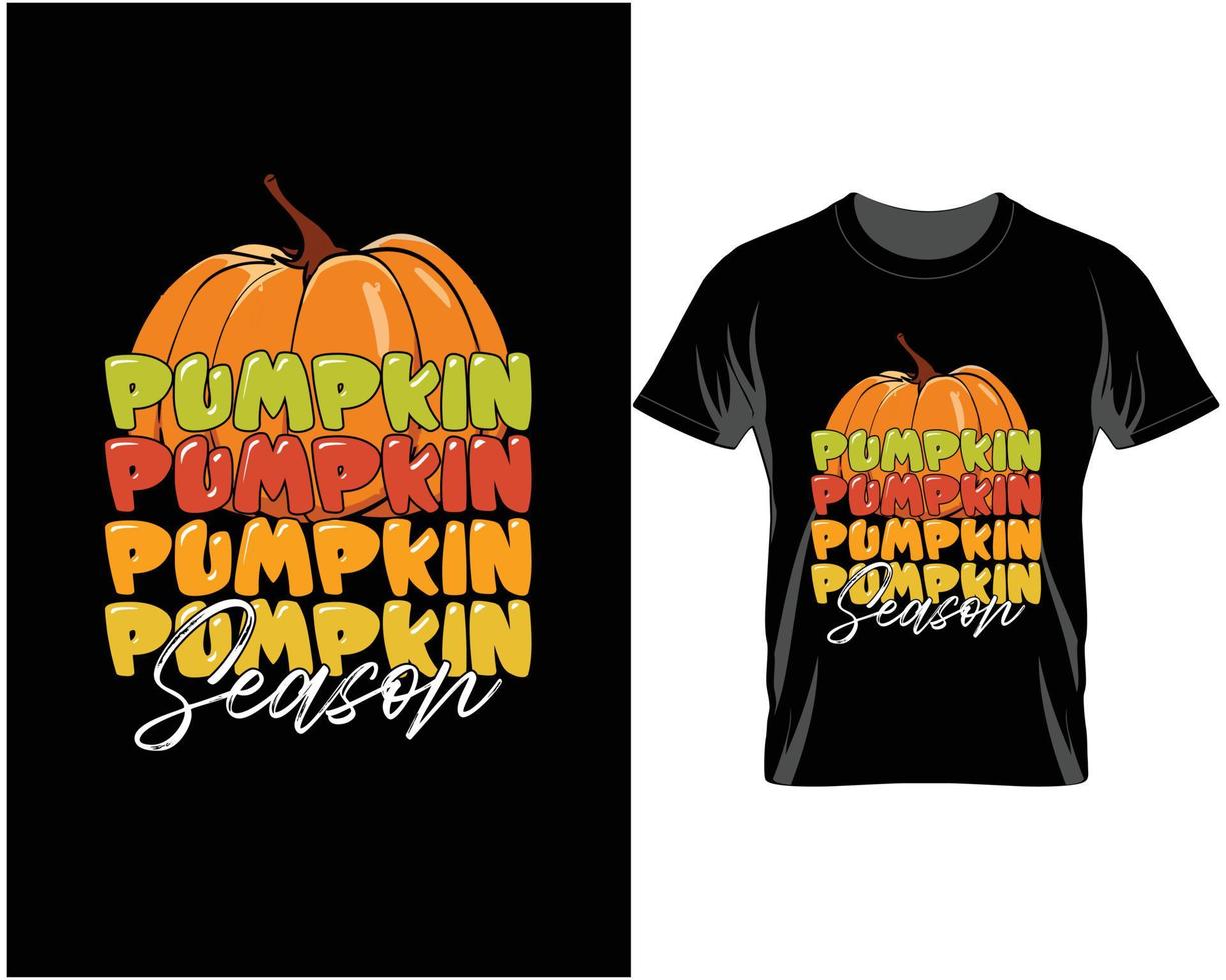 citrouille saison automne thanksgiving t shirt design vecteur