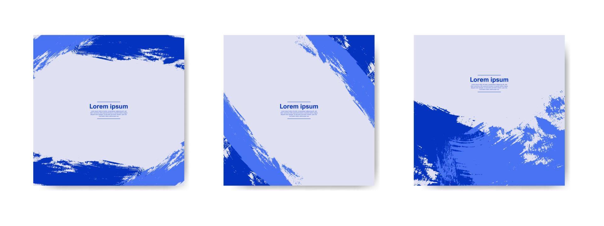 collection de bannières grunge abstraites bleues pour les publications et les histoires sur les réseaux sociaux vecteur