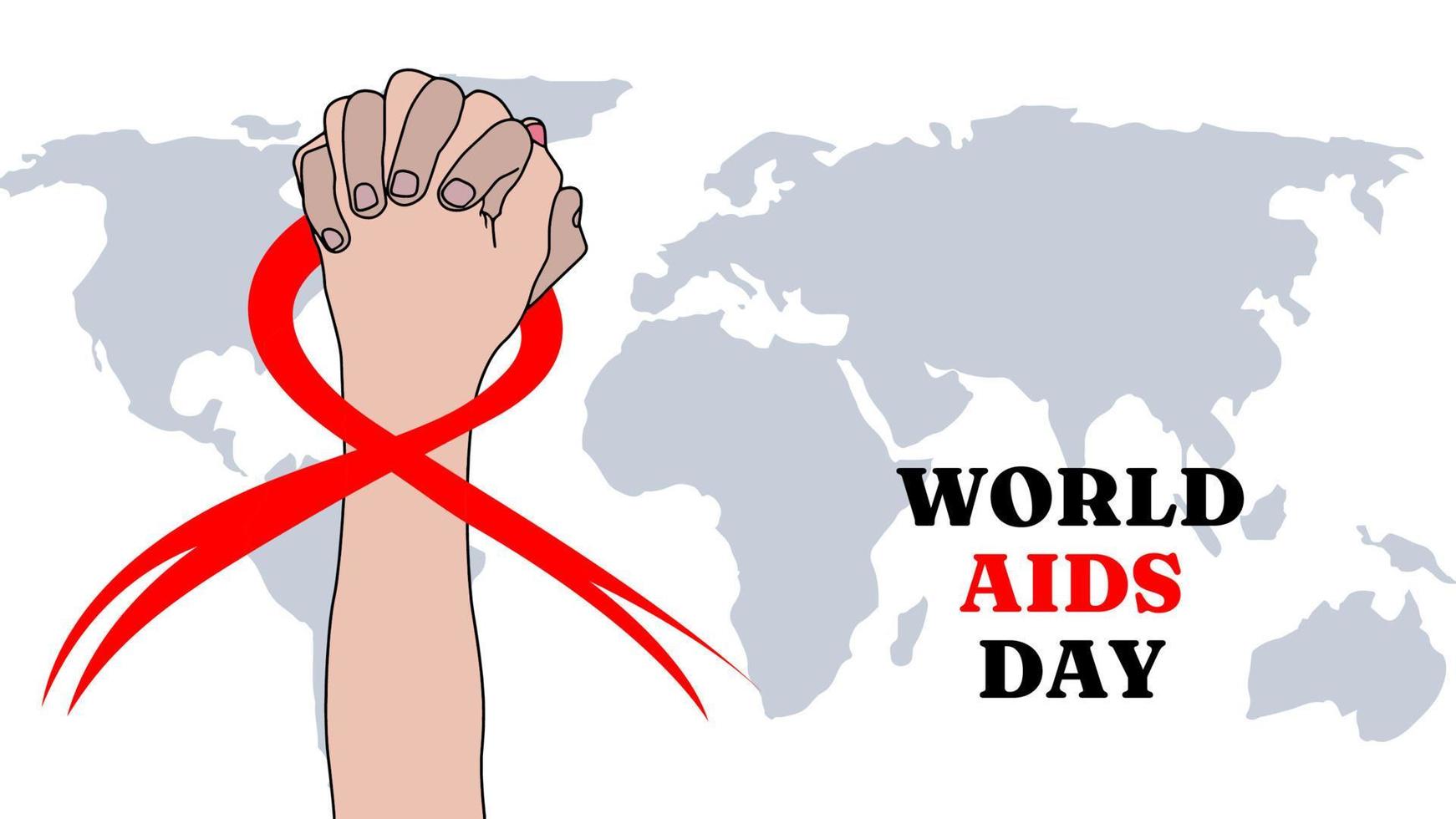 illustration vectorielle de la journée mondiale du sida, conception vectorielle créative pour le 1er décembre - journée mondiale du sida vecteur